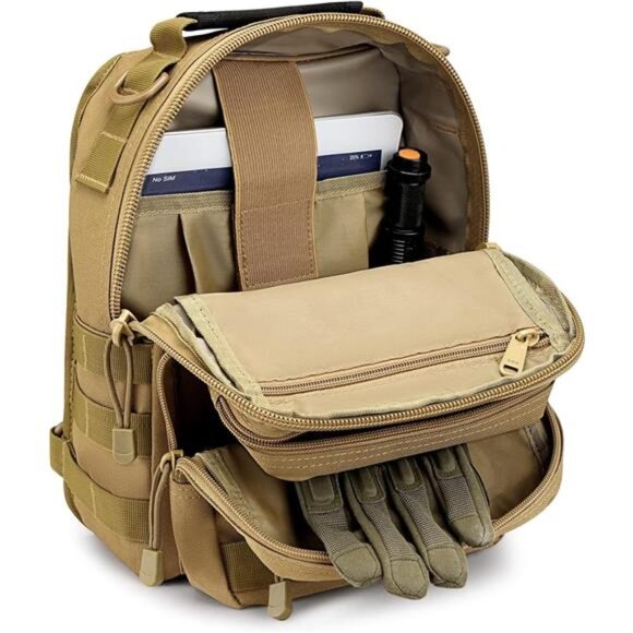 Sling Bag Backpack Military Khaki - Picture 4 of 6